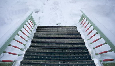 Gitterrost-Treppe Wintereigenschaften